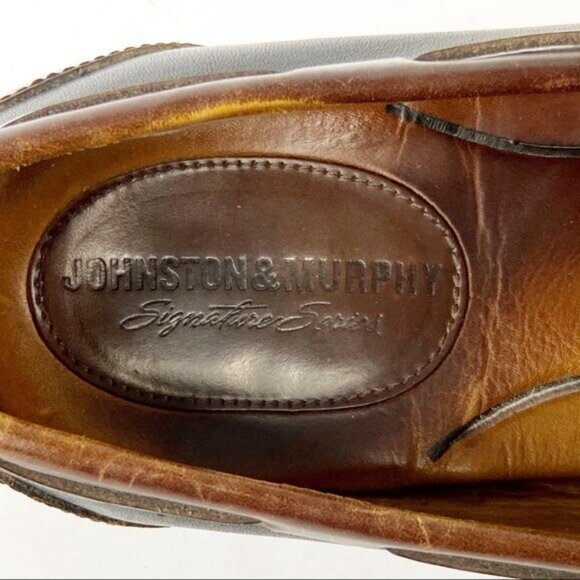 Johnston Murphy Mens Aragon Loafers Size 10.5 Brown Black Tassel Kiltie Moc Shoe - Picture 8 of 12